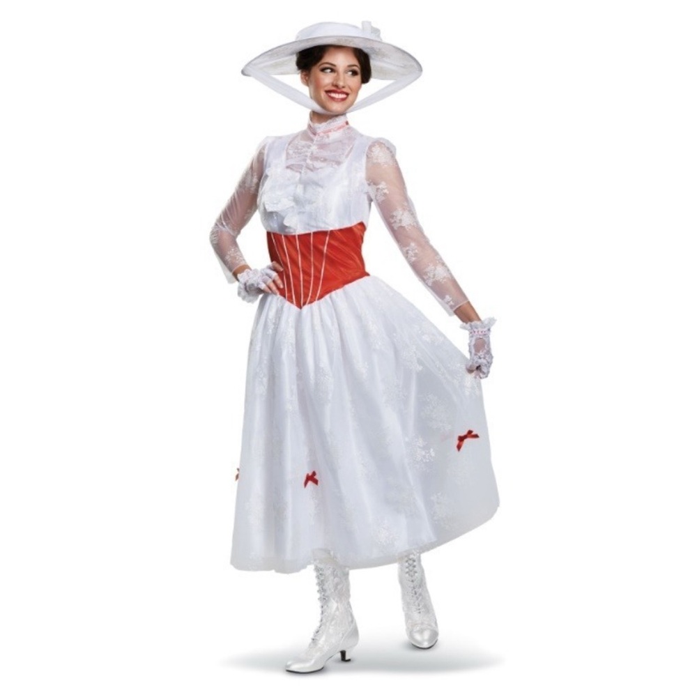 New Women’s Deluxe Mary Poppins Halloween Costume Medium 8-10